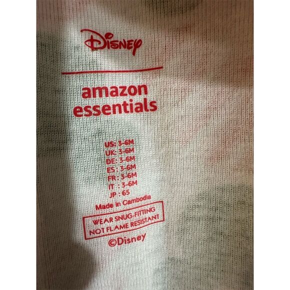 Disney Baby Footed Sleeper Pajamas Mickey Mouse Holiday Design 3-6 mos - Picture 4 of 6